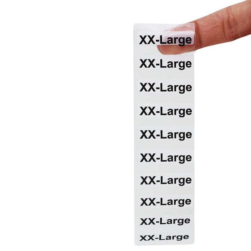 InStockLabels.com ملصقات حجم الملابس InStockLabels، XXL - 1.25" × 5" (125 ملصق/لفة) - ملصقات الملابس لمستلزمات المتاجر، ملصقات الحجم لعلامات الملابس، ملصقات التعبئة للتجزئة ومتاجر التحف. - Image 4